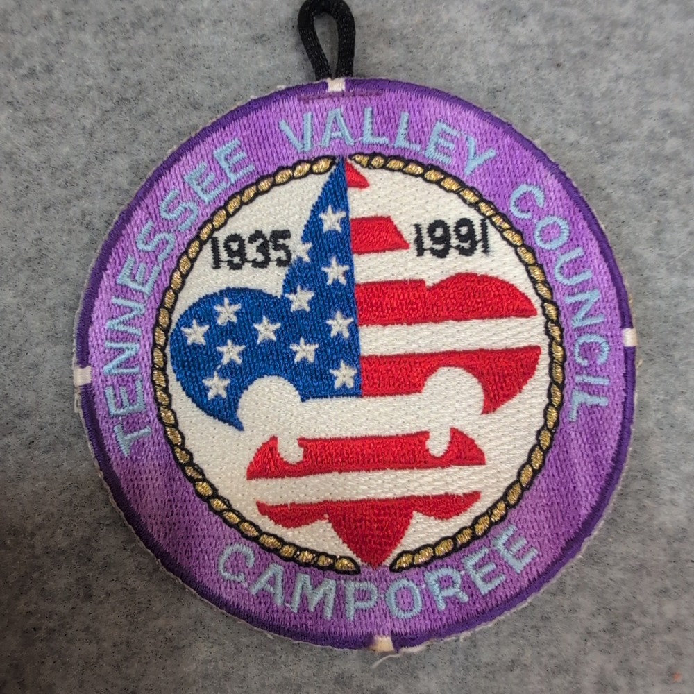 Tennessee Valley Council Boy Scout Camporee Patch 1935 1991 American Flag Emblem